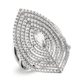 Rhodium Brass Ring with AAA Grade CZ in Clear