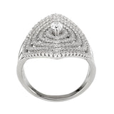 Rhodium Brass Ring with AAA Grade CZ in Clear