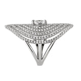 Rhodium Brass Ring with AAA Grade CZ in Clear