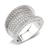Rhodium Brass Ring with AAA Grade CZ in Clear