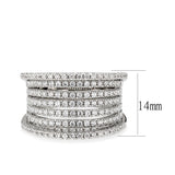 Rhodium Brass Ring with AAA Grade CZ in Clear