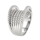 Rhodium Brass Ring with AAA Grade CZ in Clear