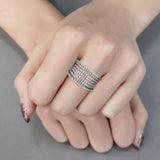 Rhodium Brass Ring with AAA Grade CZ in Clear