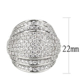 Rhodium Brass Ring with AAA Grade CZ in Clear