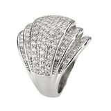 Rhodium Brass Ring with AAA Grade CZ in Clear