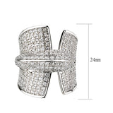 Rhodium Brass Ring with AAA Grade CZ in Clear