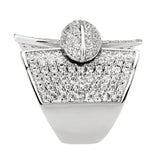 Rhodium Brass Ring with AAA Grade CZ in Clear