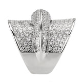 Rhodium Brass Ring with AAA Grade CZ in Clear