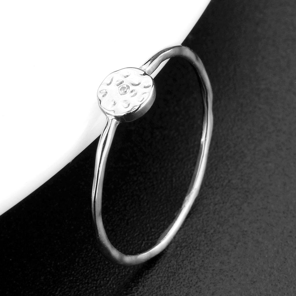 Rhodium Brass Ring with AAA Grade CZ in Clear