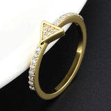Flash Gold Brass Ring with AAA Grade CZ in Clear