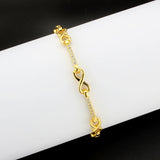 Flash Gold Brass Bracelet with AAA Grade CZ in Clear