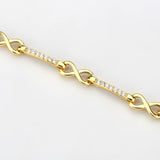 Flash Gold Brass Bracelet with AAA Grade CZ in Clear