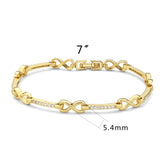 Flash Gold Brass Bracelet with AAA Grade CZ in Clear