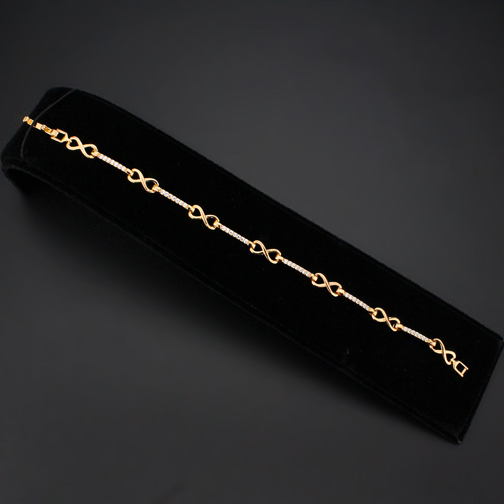 Flash Rose Gold Brass Bracelet with AAA Grade CZ in Clear