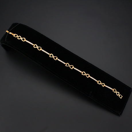 Flash Rose Gold Brass Bracelet with AAA Grade CZ in Clear