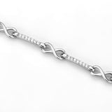 Rhodium Brass Bracelet with AAA Grade CZ in Clear