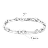 Rhodium Brass Bracelet with AAA Grade CZ in Clear