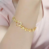 Flash Gold Brass Bracelet with AAA Grade CZ in Clear