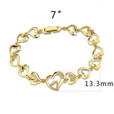 Flash Gold Brass Bracelet with AAA Grade CZ in Clear