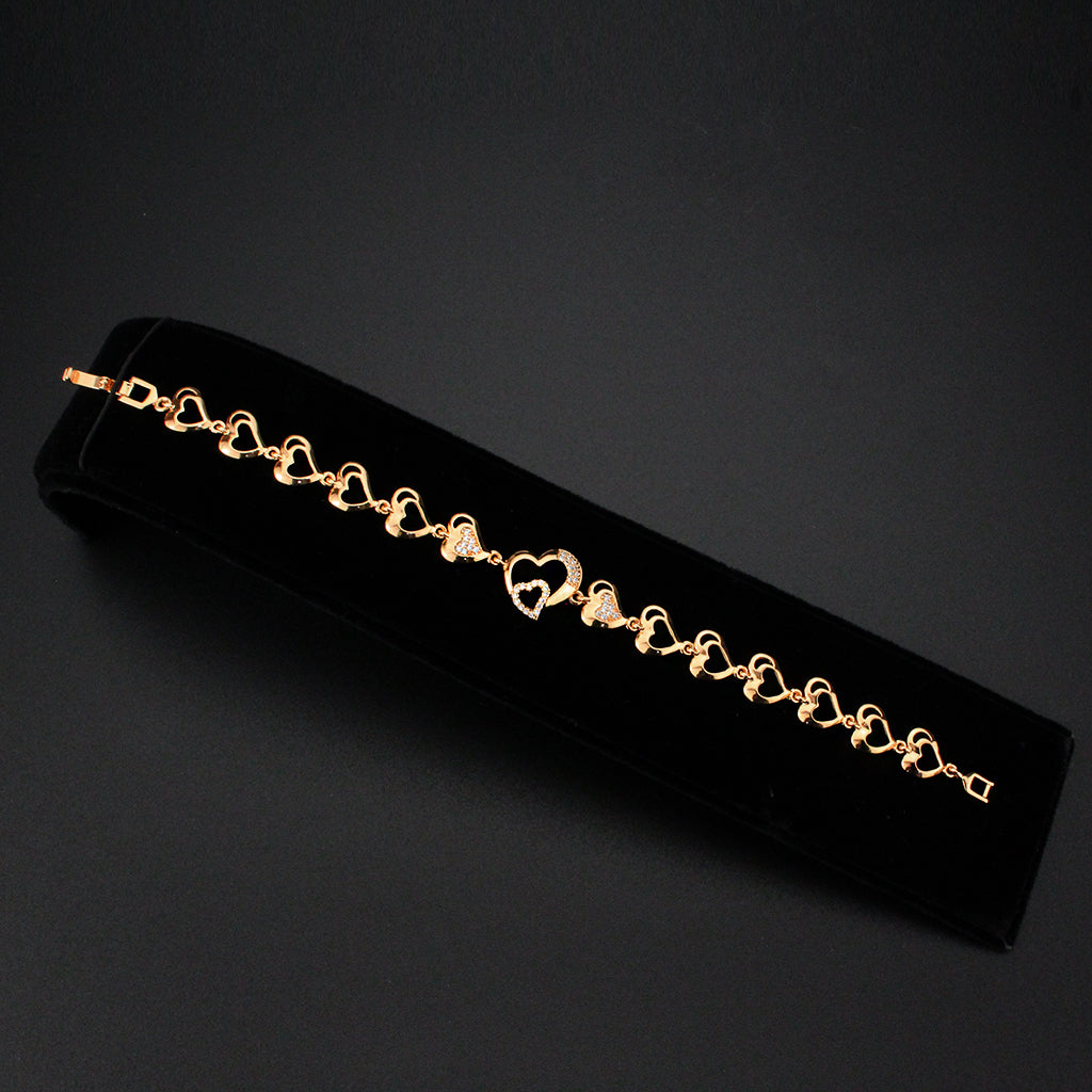Flash Rose Gold Brass Bracelet with AAA Grade CZ in Clear
