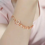 Flash Rose Gold Brass Bracelet with AAA Grade CZ in Clear
