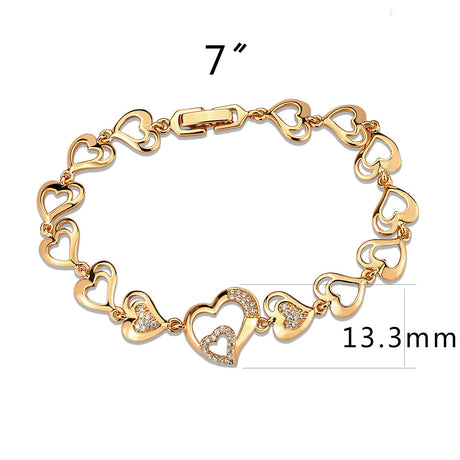 Flash Rose Gold Brass Bracelet with AAA Grade CZ in Clear
