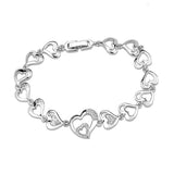 Rhodium Brass Bracelet with AAA Grade CZ in Clear