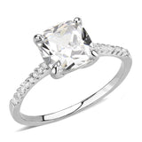 Rhodium Brass Ring with AAA Grade CZ in Clear