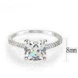 Rhodium Brass Ring with AAA Grade CZ in Clear