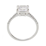 Rhodium Brass Ring with AAA Grade CZ in Clear