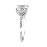 Rhodium Brass Ring with AAA Grade CZ in Clear