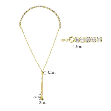 Gold Brass Bracelet with AAA Grade CZ in Clear