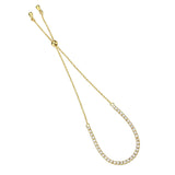 Gold Brass Bracelet with AAA Grade CZ in Clear