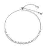 Rhodium Brass Bracelet with AAA Grade CZ in Clear
