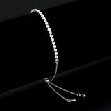 Rhodium Brass Bracelet with AAA Grade CZ in Clear