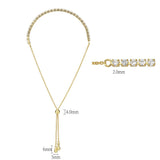 Gold Brass Bracelet with AAA Grade CZ in Clear