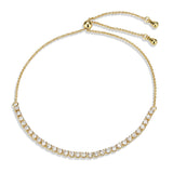 Gold Brass Bracelet with AAA Grade CZ in Clear