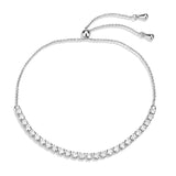 Rhodium Brass Bracelet with AAA Grade CZ in Clear