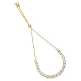 Gold Brass Bracelet with AAA Grade CZ in Clear