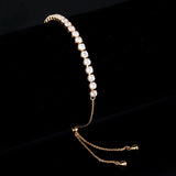 Rose Gold Brass Bracelet with AAA Grade CZ in Clear