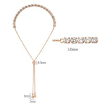 Rose Gold Brass Bracelet with AAA Grade CZ in Clear