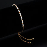 Rose Gold Brass Bracelet with AAA Grade CZ in Clear