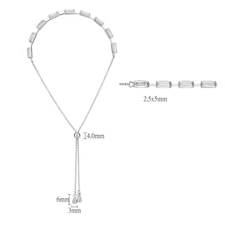 Rhodium Brass Bracelet with AAA Grade CZ in Clear