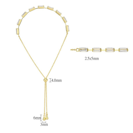 Gold Brass Bracelet with AAA Grade CZ in Clear