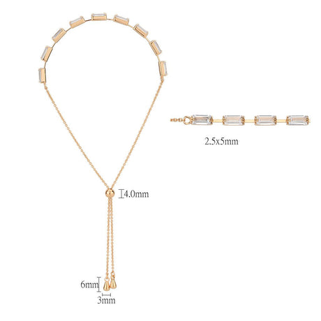Rose Gold Brass Bracelet with AAA Grade CZ in Clear