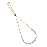 Rose Gold Brass Bracelet with AAA Grade CZ in Clear