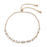 Rose Gold Brass Bracelet with AAA Grade CZ in Clear