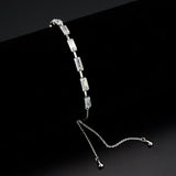 Rhodium Brass Bracelet with AAA Grade CZ in Clear