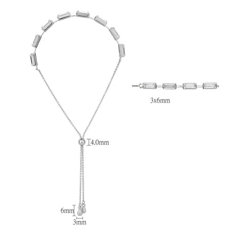 Rhodium Brass Bracelet with AAA Grade CZ in Clear