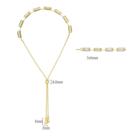 Gold Brass Bracelet with AAA Grade CZ in Clear